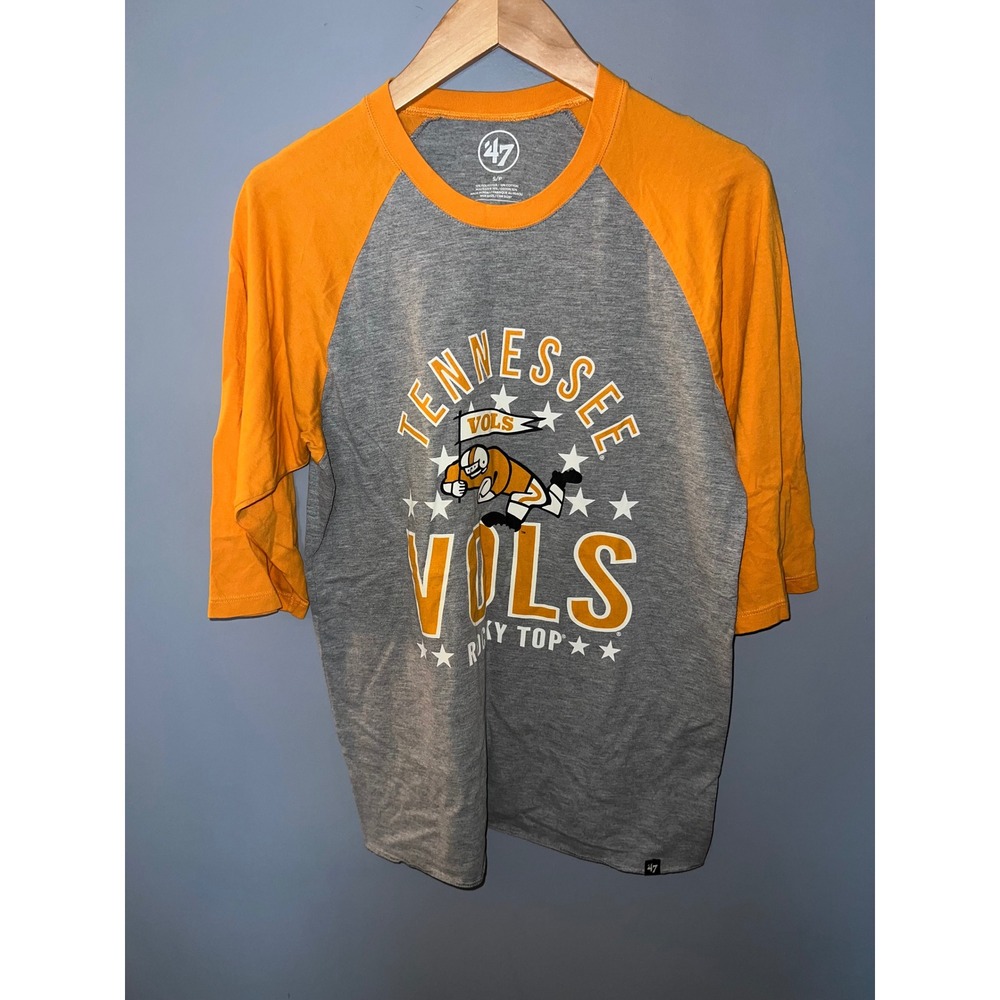 47 Brand Tennessee Volunteers Vols Rocky Top Raglan 3/4 Sleeve Shirt Small